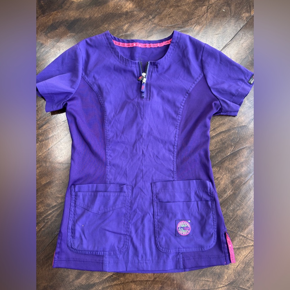 Purple Koi scrub top